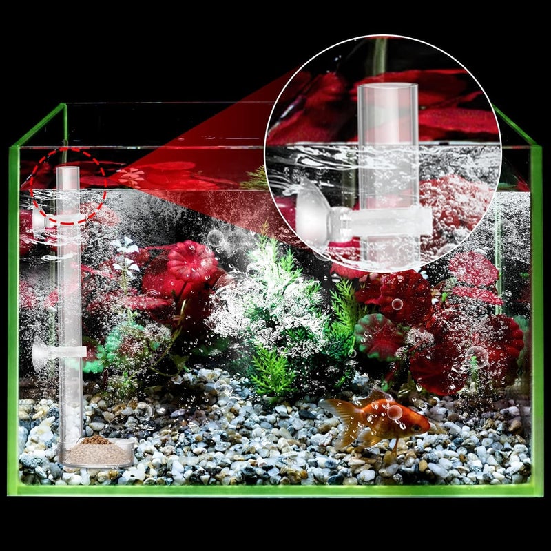 Tnfeeon Acrylic Shrimp Feeder Tube, Ornamental Aquarium Feeding Tube Fish Food Container Set with Sucker Hook Fish Aessories(40cm) - Image 3